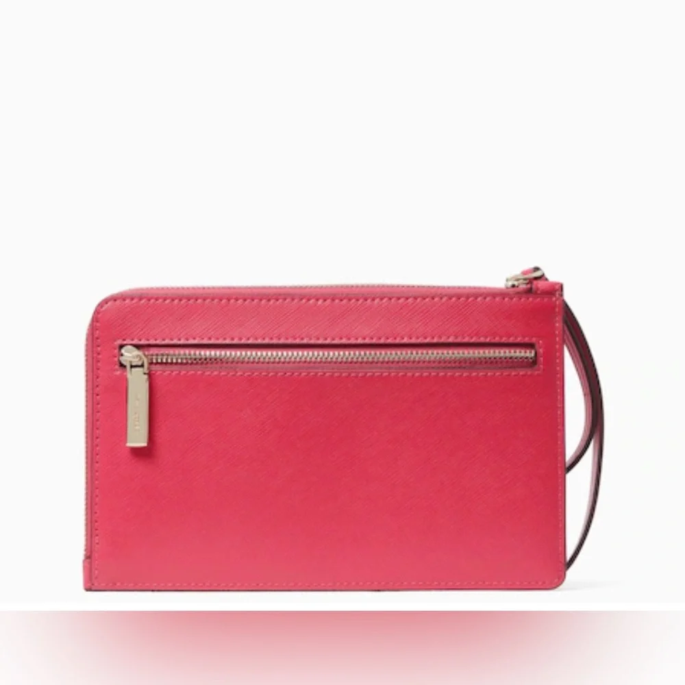 Kate Spade ~ Staci Medium L Zip Wristlet in Tropical Pink - Picture 3 of 9